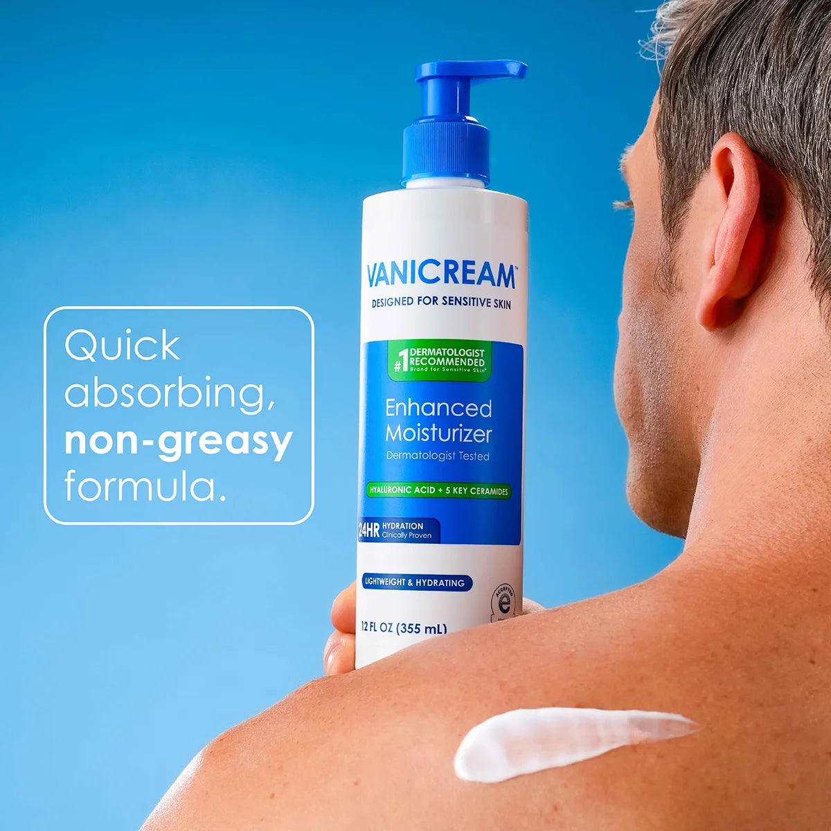 Vanicream Enhanced Moisturizer for Sensitive Skin - Unscented - 12oz: Contains Hyaluronic Acid, Face & Body.